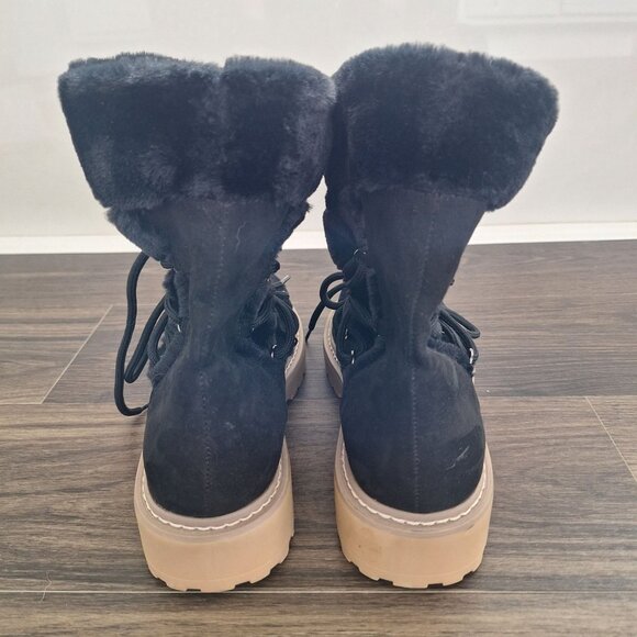 NWOT J.Lo Faux Fur Suede Booties Size 8.5 Fall Winter Streetwear Warm Comfy - Picture 6 of 8